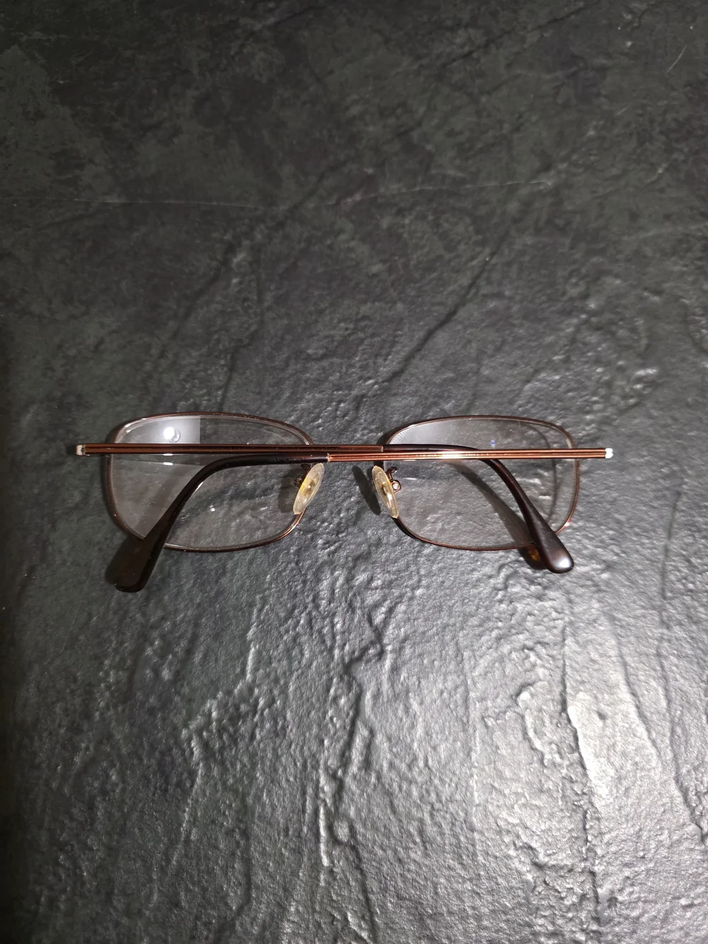 Safilo Elasta 7205 N2T Brown Rectangle Eyeglass Frames Metal Italy 55-19-145